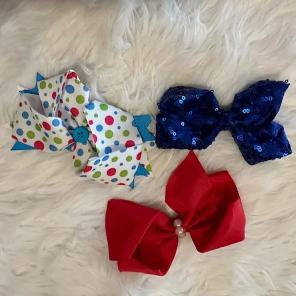 Bundle (3) of Bows    5B8096  Handmade NWT Boutique